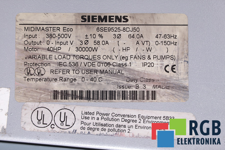 6SE9525-8DJ50 SIEMENS MIDIMASTER ECO