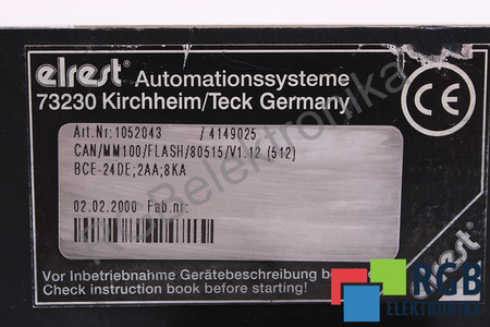CAN/MM100/FLASH/80515/V1.12 ELREST ART.NR. 1052043