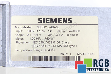 6SE3013-4BA00 SIEMENS SIMOVERT P MICROMASTER