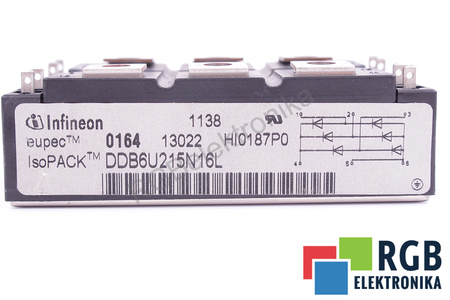 PONT REDRESSEUR DDB6U215N16L INFINEON ISOPACK 215A, 1600V
