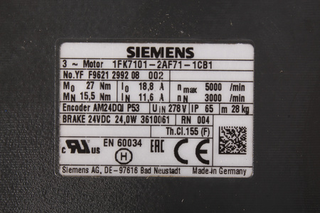1FK7101-2AF71-1CB1 SIEMENS SIMOTICS S 1FK7