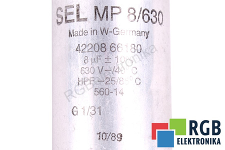 CONDENSATEUR MP8/630 SEL 8UF, 630V