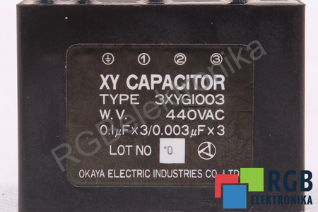 CONDENSATEUR 3XYG1003 OKAYA 0.1UFX3/0.003UFX3, 440VAC