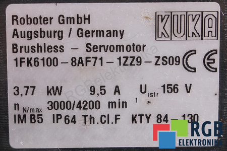 1FK6100-8AF71-1ZZ9-ZS09 KUKA PALIER ARRIERE