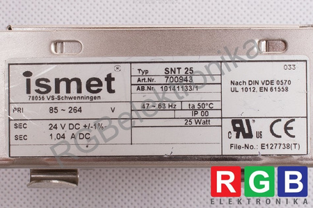 SNT 25 700943 ISMET