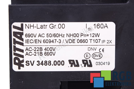 SV3488.000 RITTAL NH-LATR GR.00 SECTIONNEUR