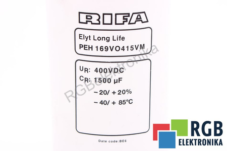 CONDENSATEUR PEH169VO415VM RIFA 1500UF, 400VDC