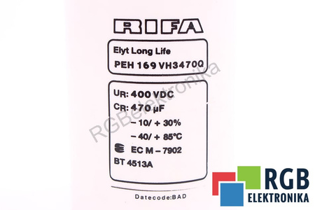 CONDENSATEUR PEH169VH3470Q RIFA 470UF, 400VDC