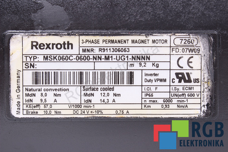 06.P1.300-0317 BOSCH REXROTH 51.06 A6NE POUR MSK060C-0600-NN-M1-UG1-NNNN FREIN