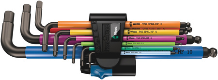 JEU DE CLÉS MÂLES COUDÉES, SYST. MÉTRIQUE, BLACKLASER, AVEC FONCTION DE RETENUE, 9 PIECES 05022210001 WERA 950/9 HEX-PLUS MULTICOLOUR HF 1