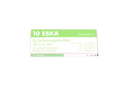 FUSIBLE TEMPORISÉ 522.519 ESKA ZKT-1.6A 250V, 1.6A, 5X20MM, 10PCS