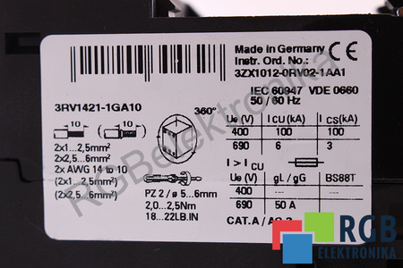 3RV1421-1GA10 SIEMENS SIRIUS SECTIONNEUR