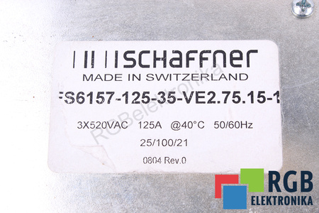 FS6157-125-35-VE2.75.15-1 SCHAFFNER FS6157-125-35 FILTRE