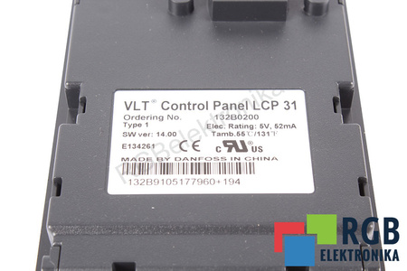 132B0200 DANFOSS VLT CONTROL PANEL LCP31 PANNEAU DE CONTRÔLE ET DE COMMANDE