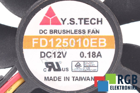 FD125010EB Y.S.TECH 50X50X10MM, 12V, 0.18A VENTILATEUR