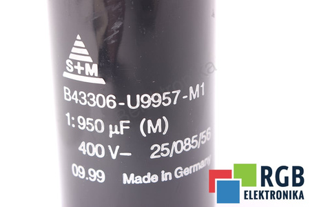 CONDENSATEUR B43306-U9957-M1 S+M 25/085/56 950UF, 400VDC