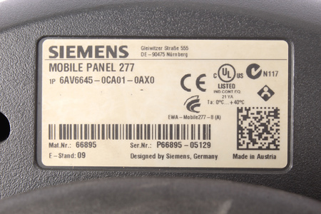6AV6645-0CA01-0AX0 SIEMENS SIMATIC MOBILE PANEL 277
