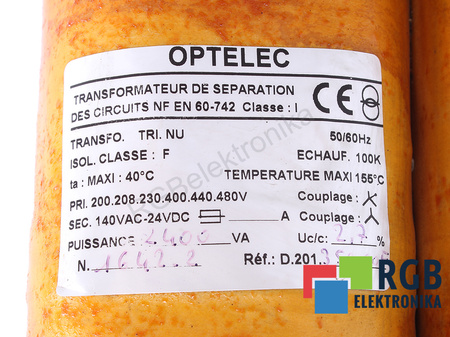 D.201.350.00F STAUBLI OPTELEC 200/208/230/400/4450/480V, 140-24V TRANSFORMATEUR