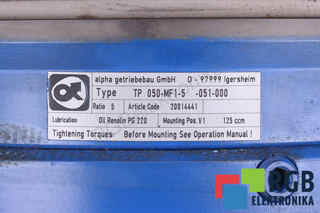 TP050-MF1-5-051-000 ALPHA GETRIEBEBAU I=5 RÉDUCTEUR
