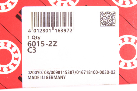 6015-2Z-C3 FAG 75X115X20MM 75X115X20MM 6300RPM, 6900RPM, 42KN, 33.5KN ROULEMENT