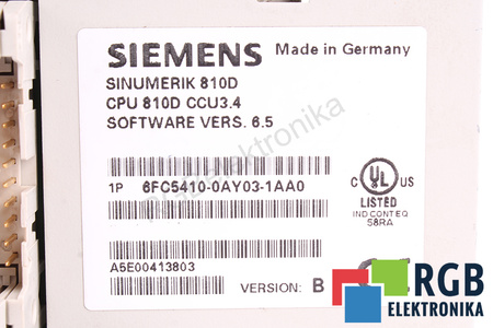6FC5410-0AY03-1AA0 SIEMENS SINUMERIK 810DE POUR PIÈCES