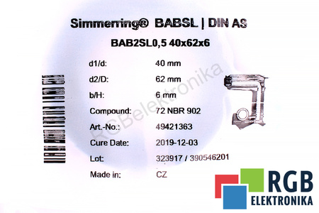 40X62X6 FREUDENBERG BAB2SL05 72NBR902 JOINT SPI
