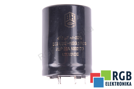 CONDENSATEUR ALP22A1002DD BHC COMPONENTS LTD 470UF, 385V