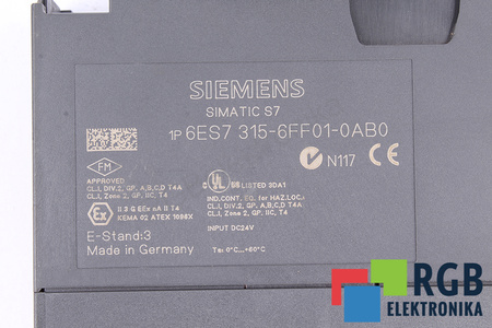 6ES7315-6FF01-0AB0 SIEMENS SIMATIC S7-300 CPU 315F-2DP