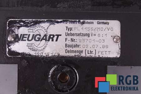 PL115S/M0/V0 NEUGART I=8 RÉDUCTEUR