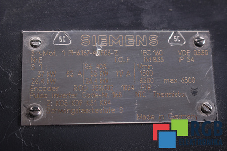 1PH6167-4CF06-Z Z:K05 K09 K31 K84 SIEMENS AC MAIN SPINDLE MOTOR 1PH6