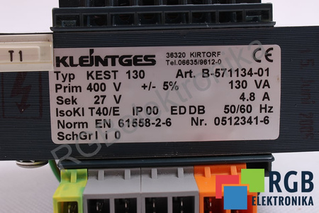 KEST130 KLEINTGES B-571134-01 400V, 27V TRANSFORMATEUR