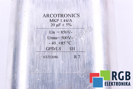CONDENSATEUR MKP1.44/A ARCOTRONICS 20UF, 850VDC, 500VAC