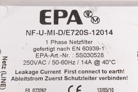 NF-U-MI-D/E720S-12014 EPA 5S030528 FILTRE