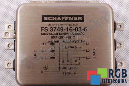 FS 3749-16-03-6 SCHAFFNER FILTRE D’INDUCTANCE