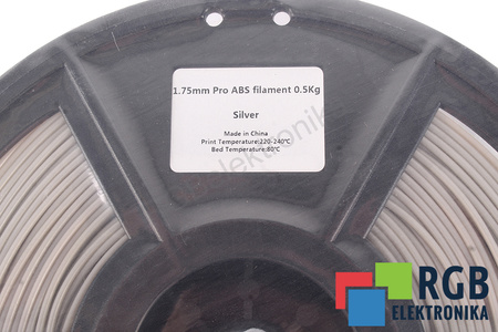 1,75MM ABS PRO FILAMENT 0.5KG SILVER FLASHFORGE DIMENSION EXTÉRIEURE DE LA BOBINE 180MM, DIMENSION INTÉRIEURE DE LA BOBINE 50MM, LARGEUR DE LA BOBINE 45MM
