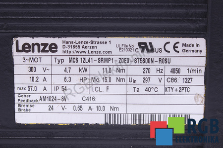 MCS12L41-SRMP1-Z0E0-ST5S00N-R0SU LENZE CARTER DU MOTEUR