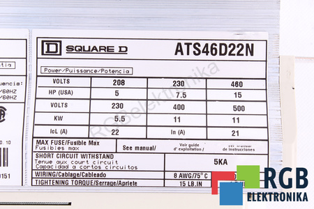 ATS46D22N TELEMECANIQUE ALTISTART46