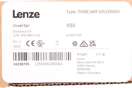 I55BE240F10V10000S LENZE 16238735 I550-C4/400-3