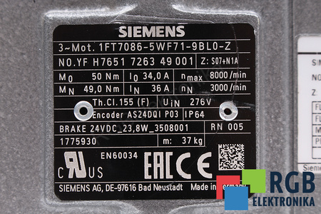 1FT7086-5WF1-9BL0-Z Z:S07 N1A SIEMENS SIMOTICS S 1FT7