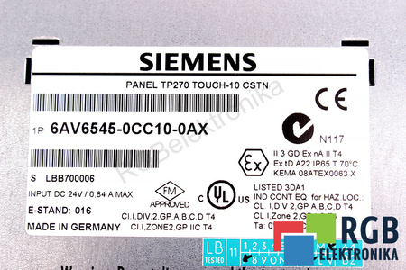 6AV6545-0CC10-0AX0 SIEMENS 10 CSTN SIMATIC TOUCH PANEL TP270