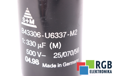CONDENSATEUR B43306-U6337-M2 S+M 25/070/56 330UF, 500VDC