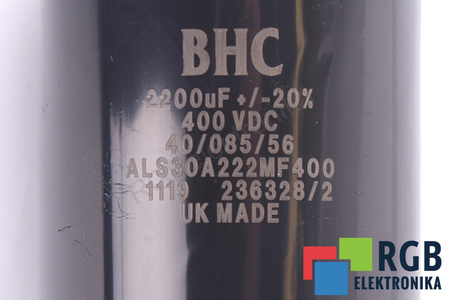 CONDENSATEUR ALS30A222MF400 BHC COMPONENTS LTD 2200UF, 400V