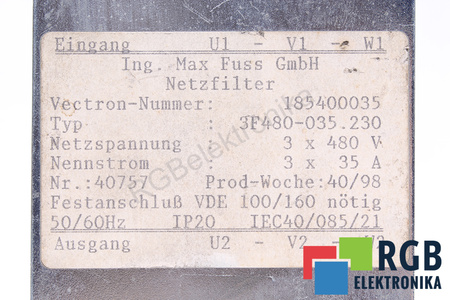 3F480-035.230 FUSS EMV FILTRE