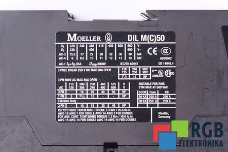 DILM50 MOELLER DILM(C)50 CONTACTS PRINCIPAUX