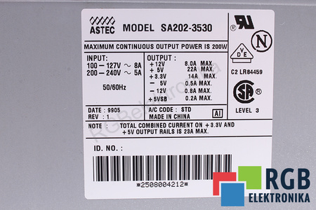 SA202-3530 ASTEC ALIMENTATION POUR ORDINATEUR