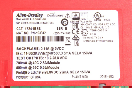 1734-IB8S ALLEN BRADLEY SAFETY SINK 24VDC PN-193342