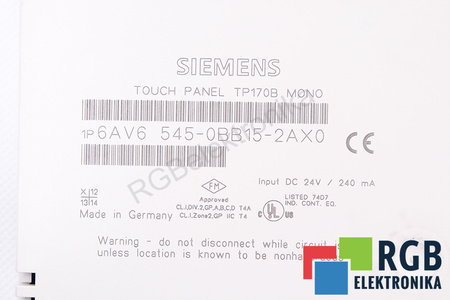 6AV6545-0BB15-2AX0 SIEMENS SIMATIC TOUCH PANEL TP170B