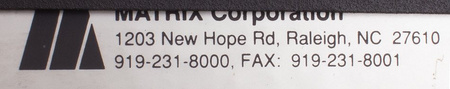 F002500126A MATRIX CORPORATION RACK