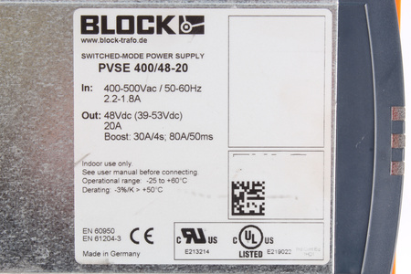 PVSE400/48-20 BLOCK ALIMENTATION