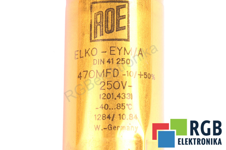 CONDENSATEUR DIN41250 ROE ELKO-EYM/A 470MFD, 250VDC